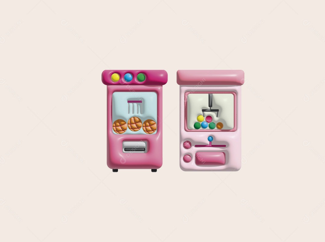Maquina de Pegar Brinquedos Ilustração 3D Vetor EPS