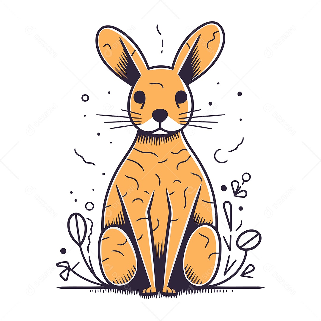 Lebre de Desenho Animado Ilustração Vetor EPS