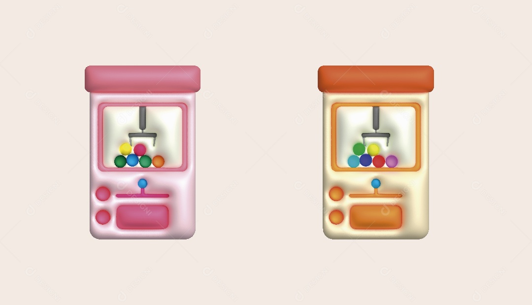 Maquina de Pegar Brinquedos Ilustração 3D Vetor EPS