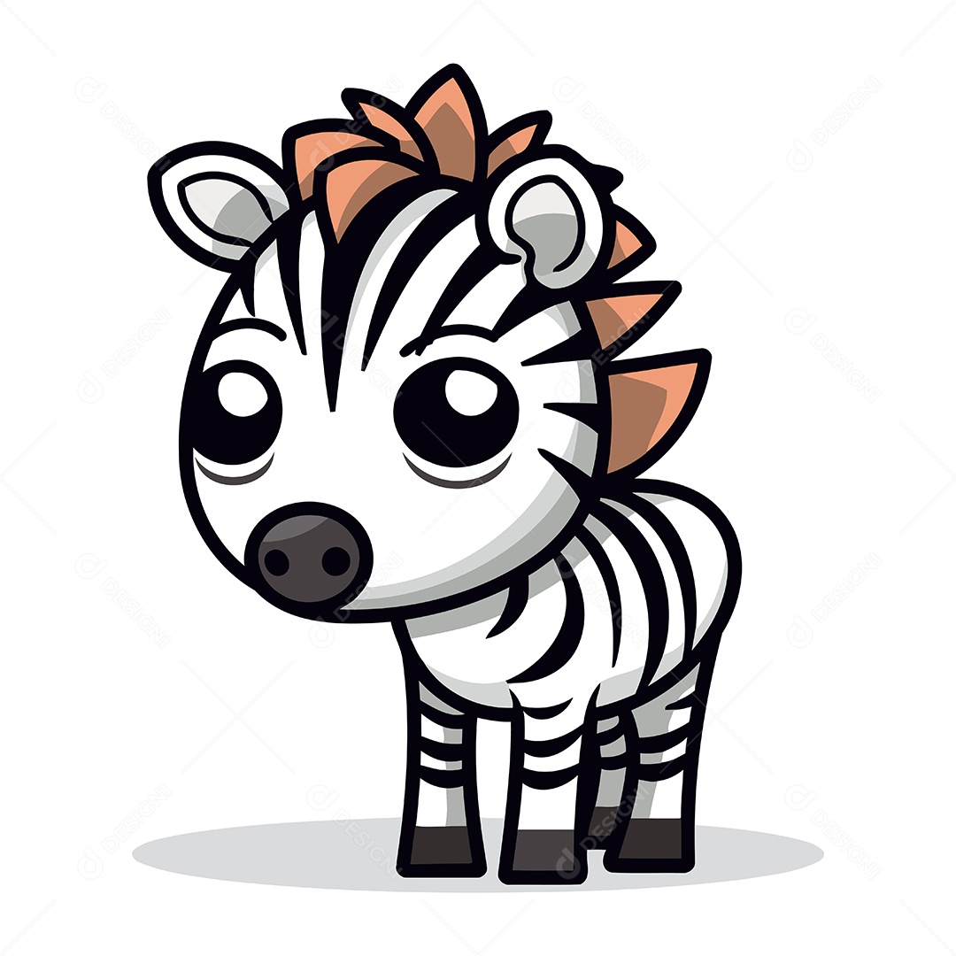 Zebra de Desenho Animado Ilustração Vetor EPS