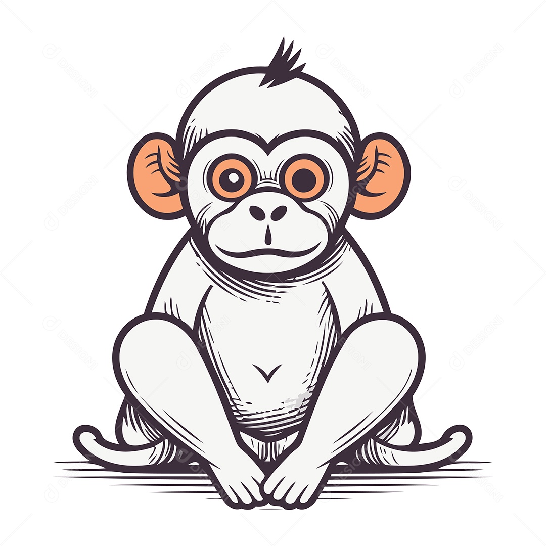 Macaco de Desenho Animado Ilustração Vetor EPS