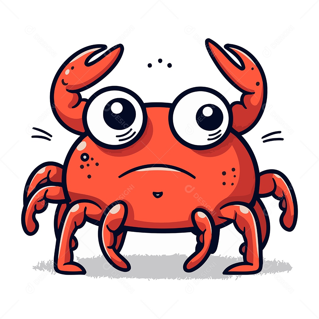 Caranguejo de Desenho Animado Ilustração Vetor EPS