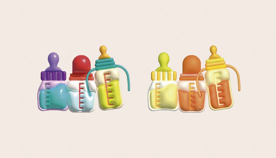 Mamadeira Ilustração 3D Vetor EPS