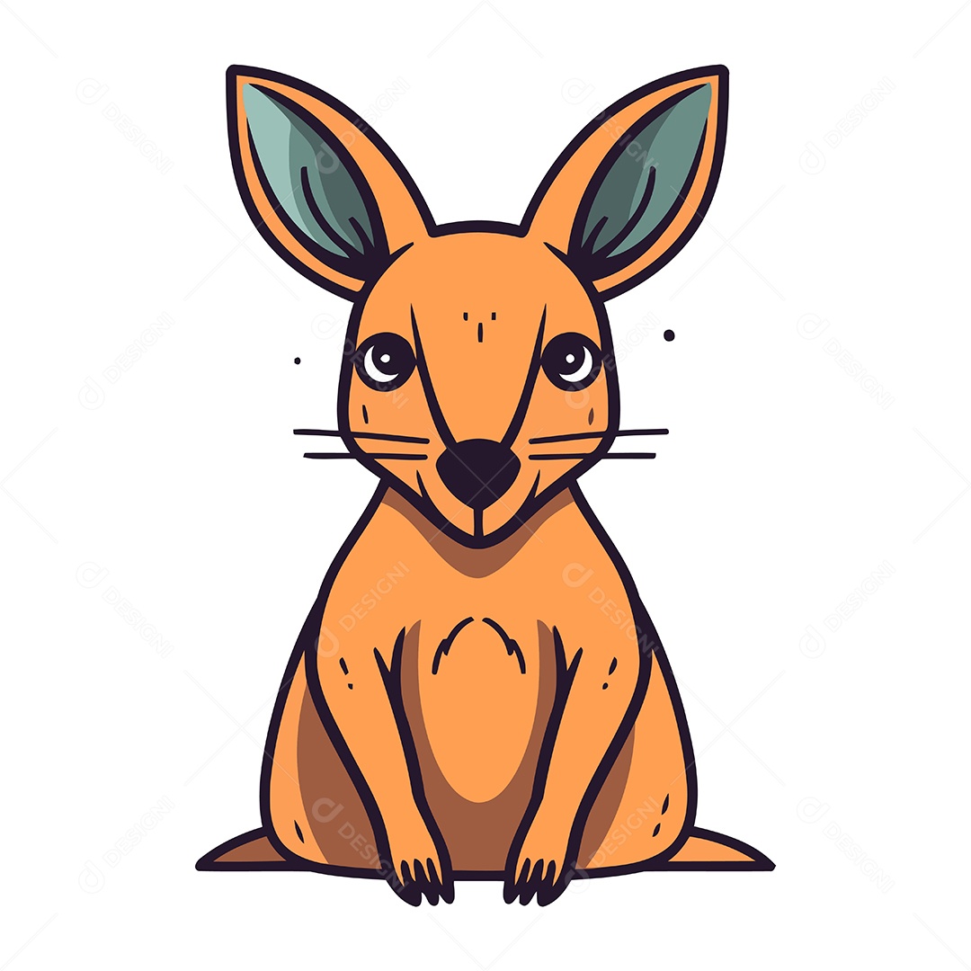 Canguru de Desenho Animado Ilustração Vetor EPS