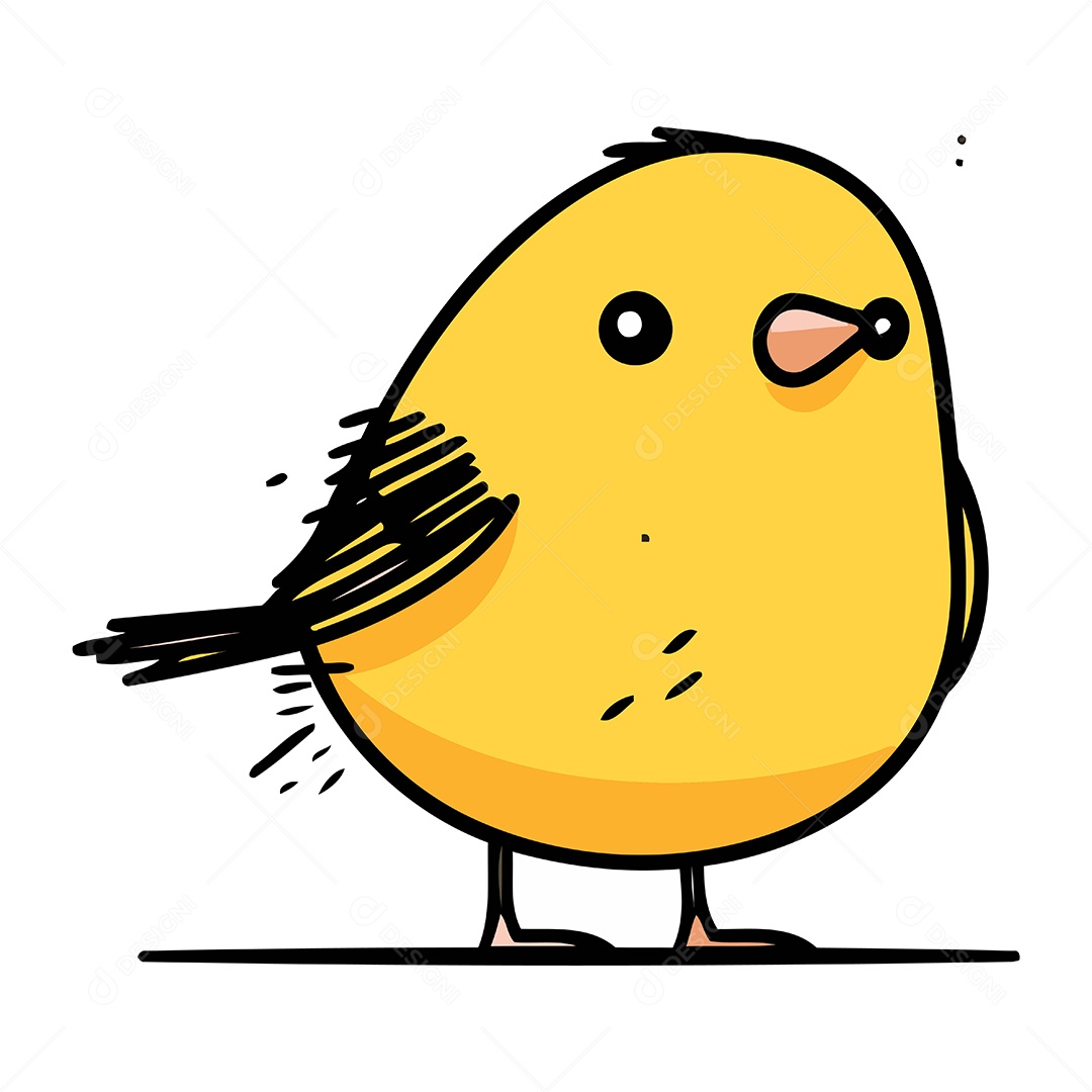 Passarinho Fofo de Desenho Animado Ilustração Vetor EPS