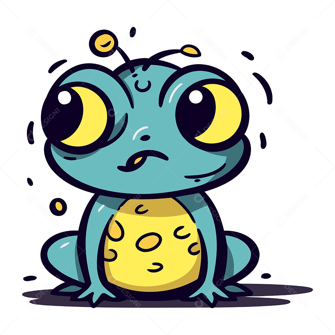 Sapo Engraçado Desenho Animado Ilustração Vetor EPS