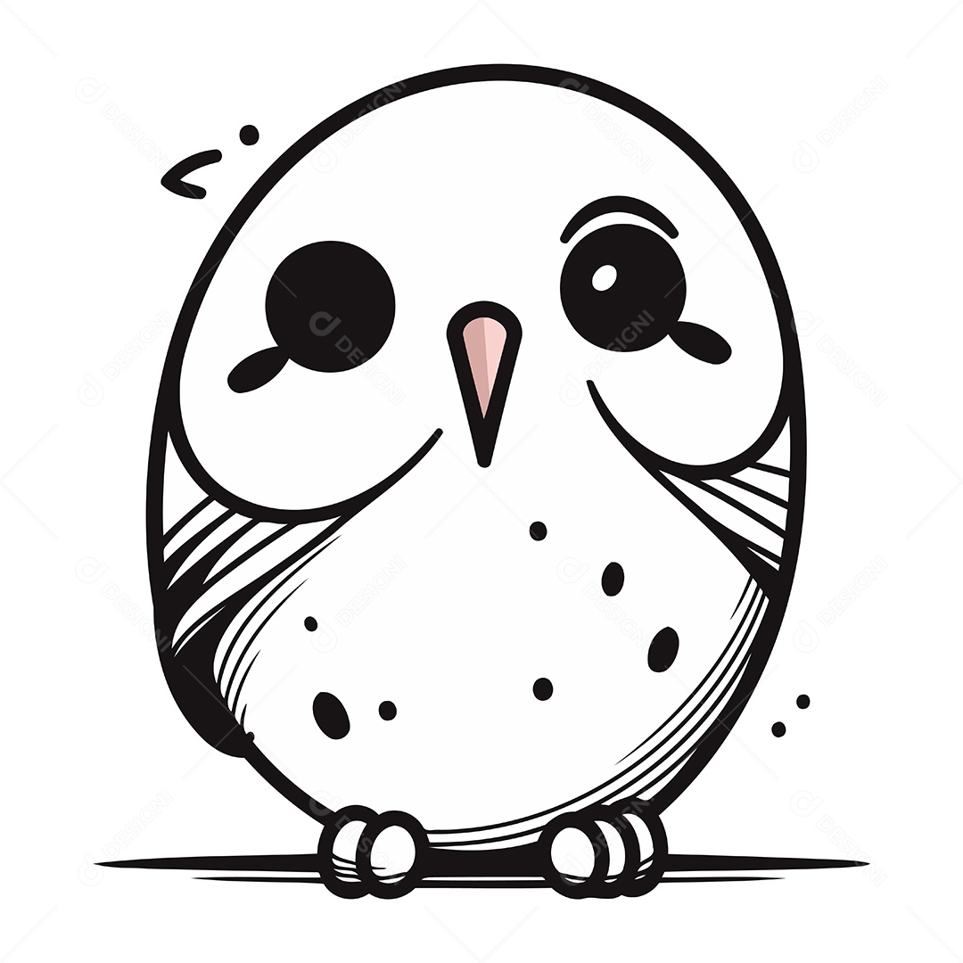 Coruja Fofa de Desenho Animado Ilustração Vetor EPS