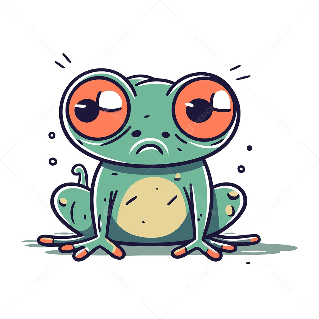 Sapo de Desenho Animado Ilustração Vetor EPS