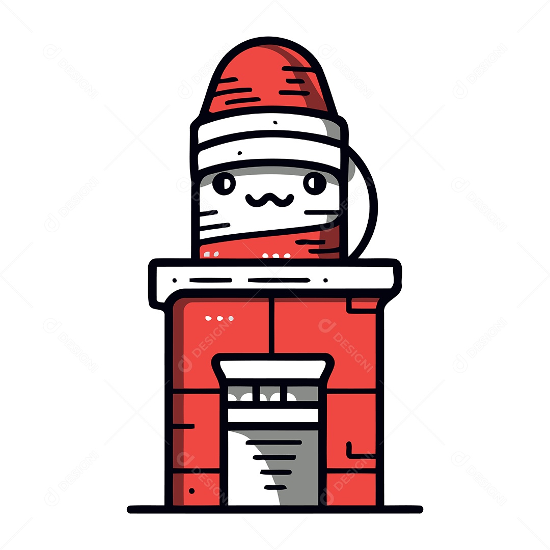 Papai Noel em uma Chaminé Ilustração Vetor EPS