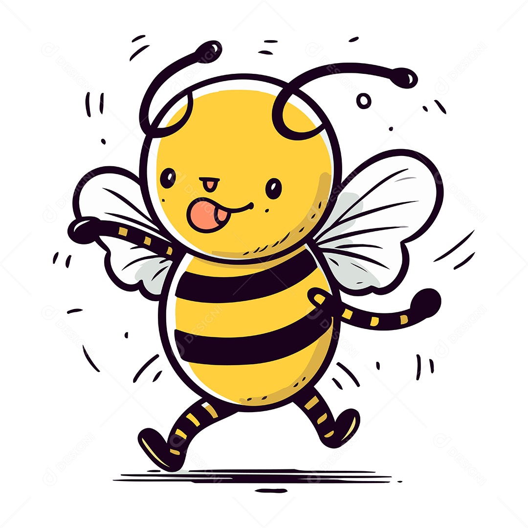 Abelha de Desenho Animado Ilustração Vetor EPS