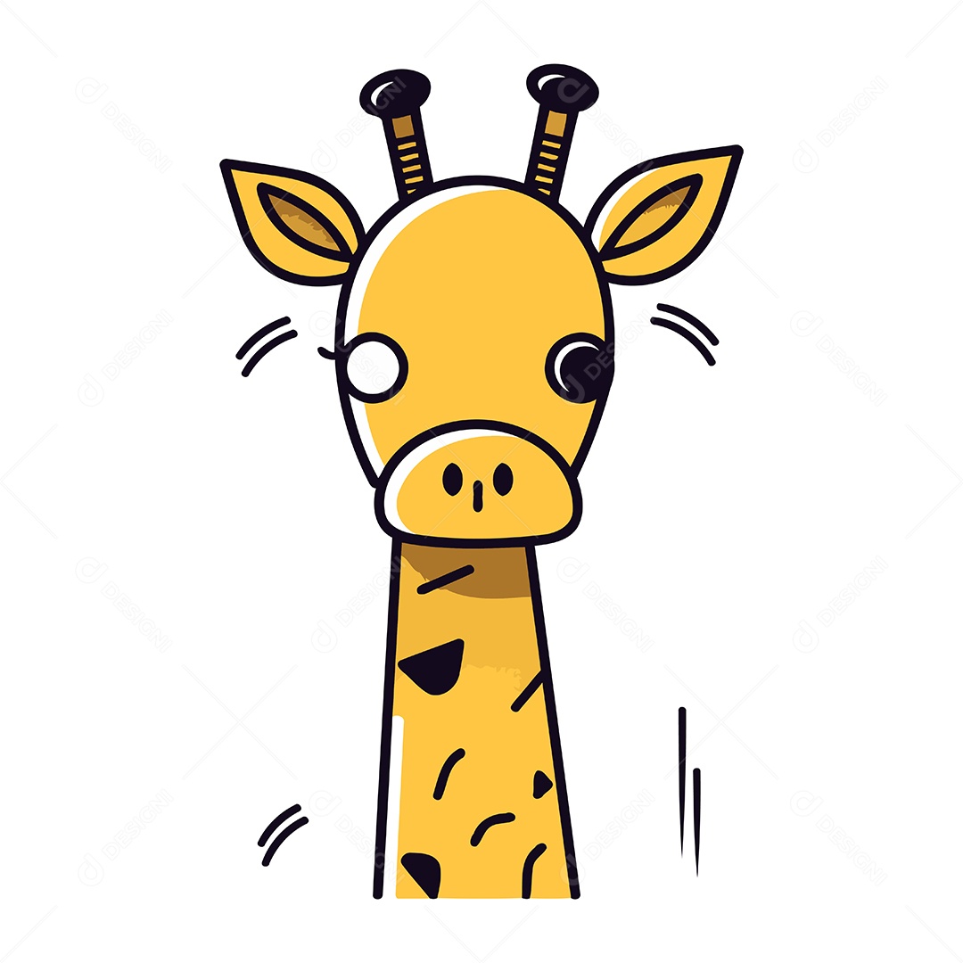 Girafa de Desenho Animado Ilustração Vetor EPS