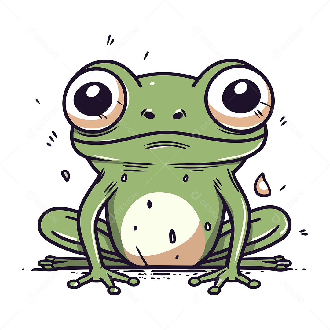 Sapo de Desenho Animado Ilustração Vetor EPS