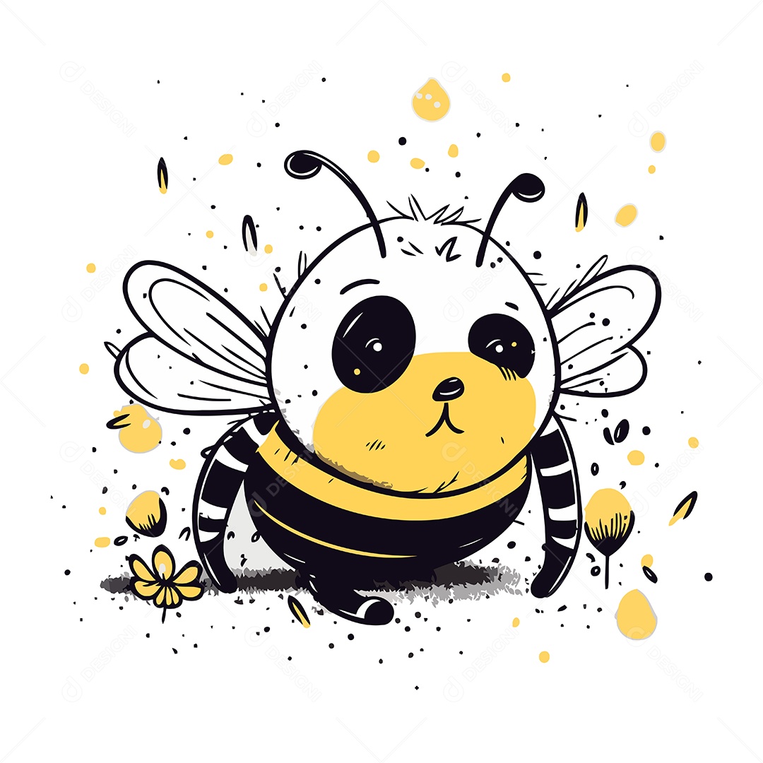 Abelha de Desenho Animado Ilustração Vetor EPS