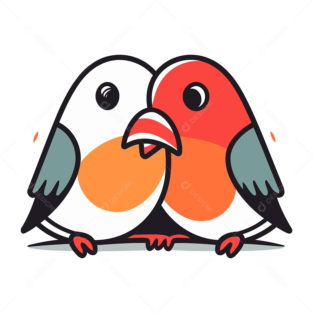 Pássaros de Desenho Animado Ilustração Vetor EPS