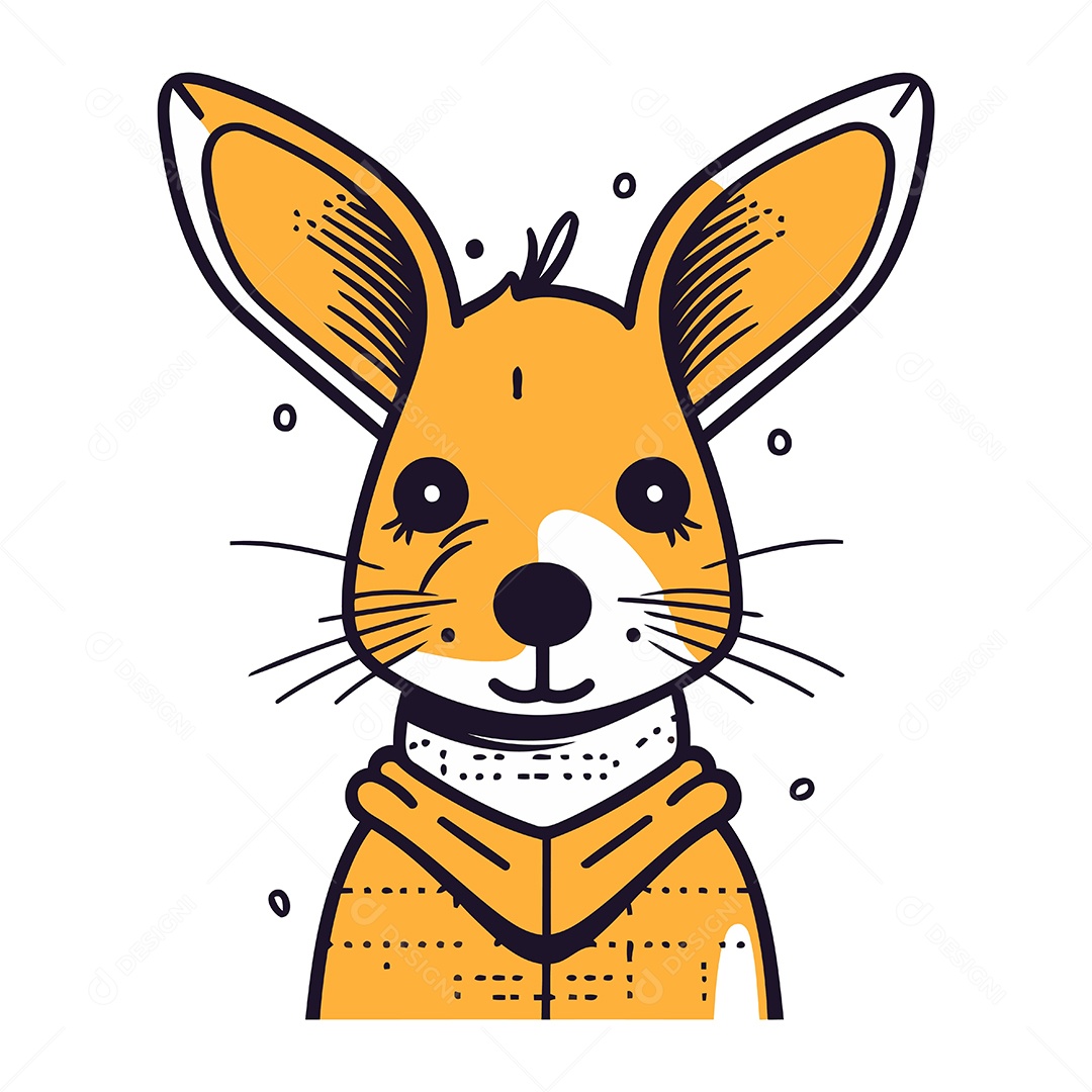 Lebre de Desenho Animado Ilustração Vetor EPS