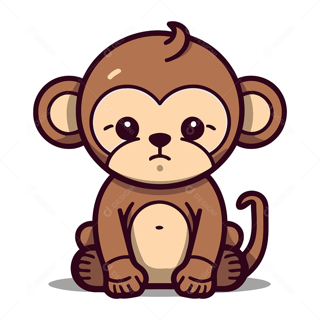 Macaco de Desenho Animado Ilustração Vetor EPS