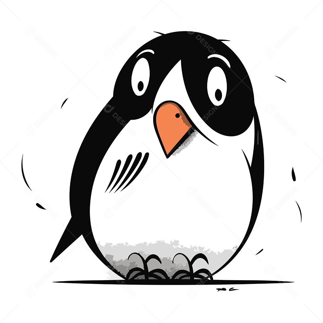 Pinguim de Desenho Animado Ilustração Vetor EPS
