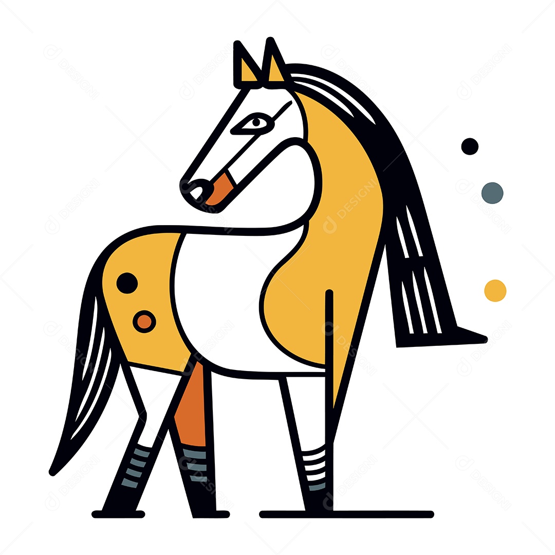 Cavalo de Desenho Animado Ilustração Vetor EPS