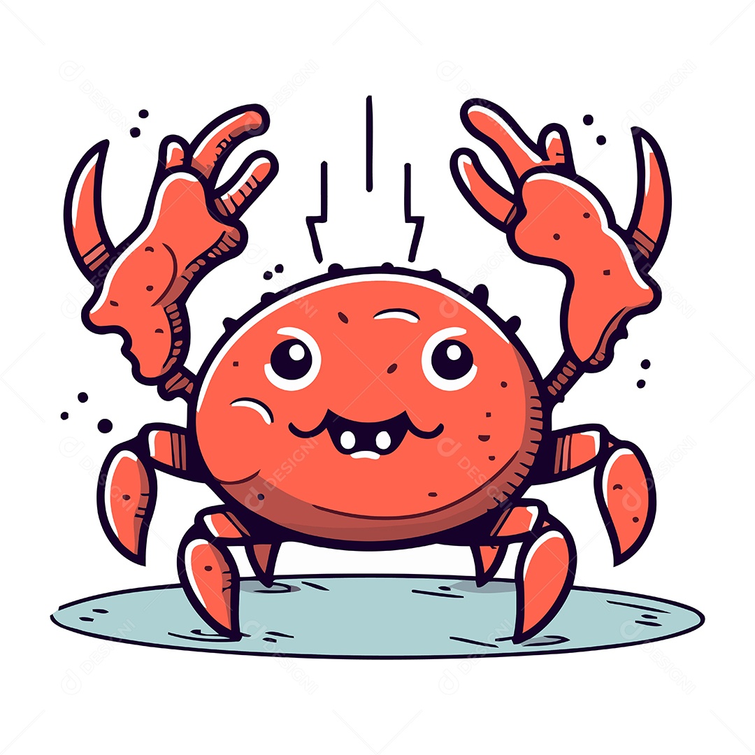 Caranguejo de Desenho Animado Ilustração Vetor EPS