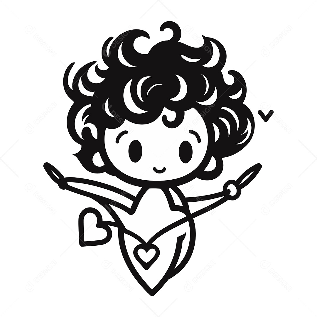 Cupido de Desenho Animado Ilustração Vetor EPS