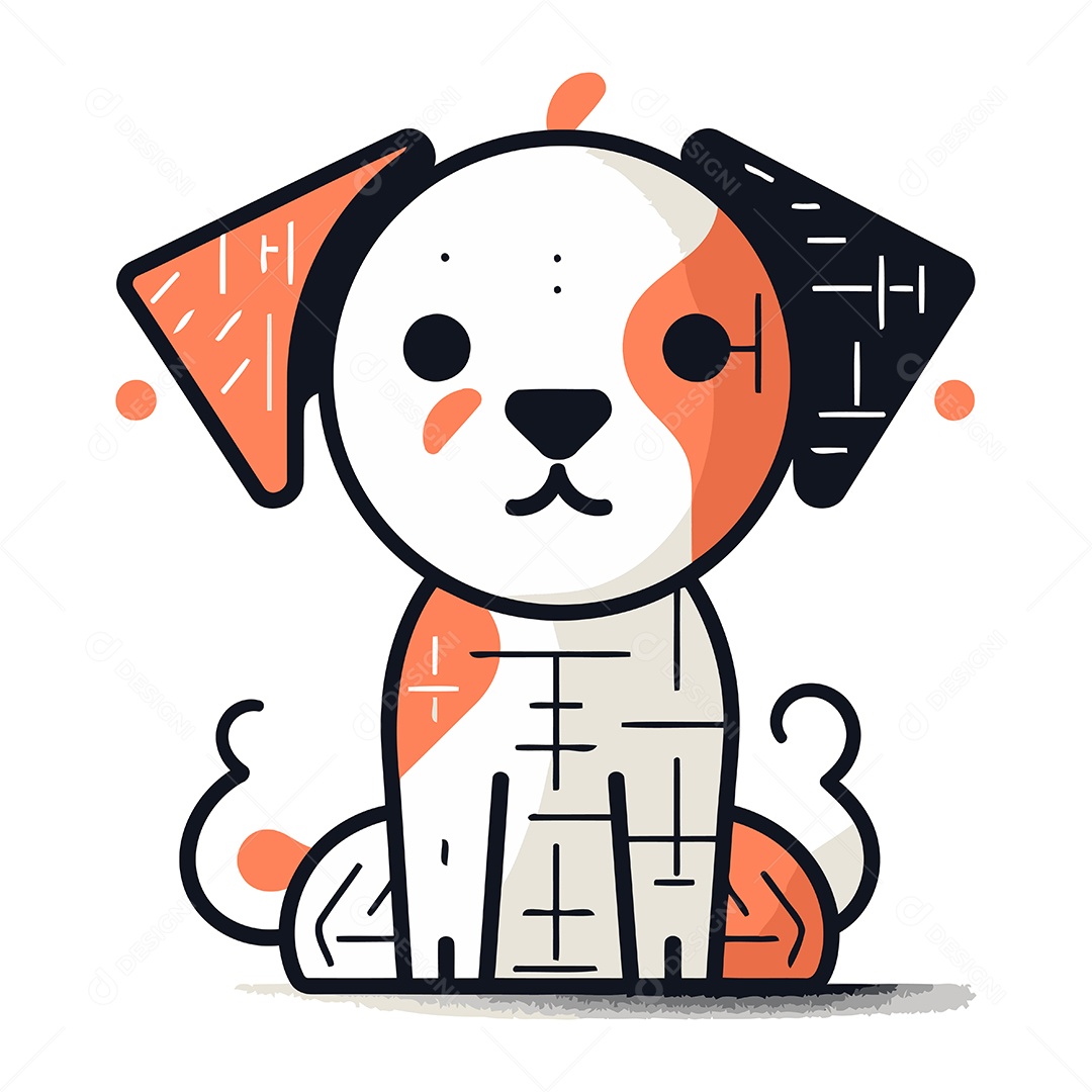 Cachorro Fofo de Desenho Animado Ilustração Vetor EPS