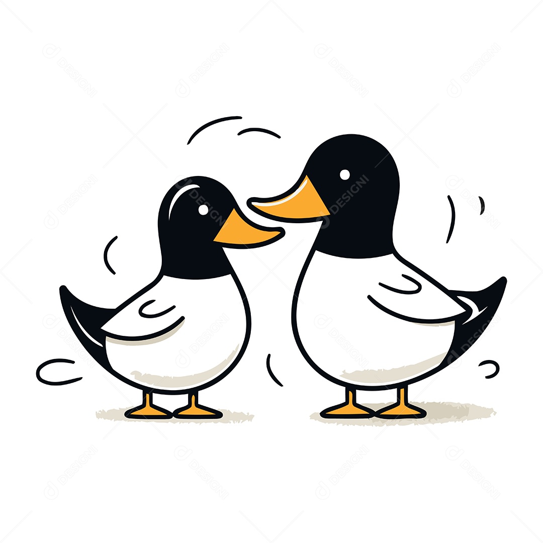 Patos de Desenho Animado Ilustração Vetor EPS