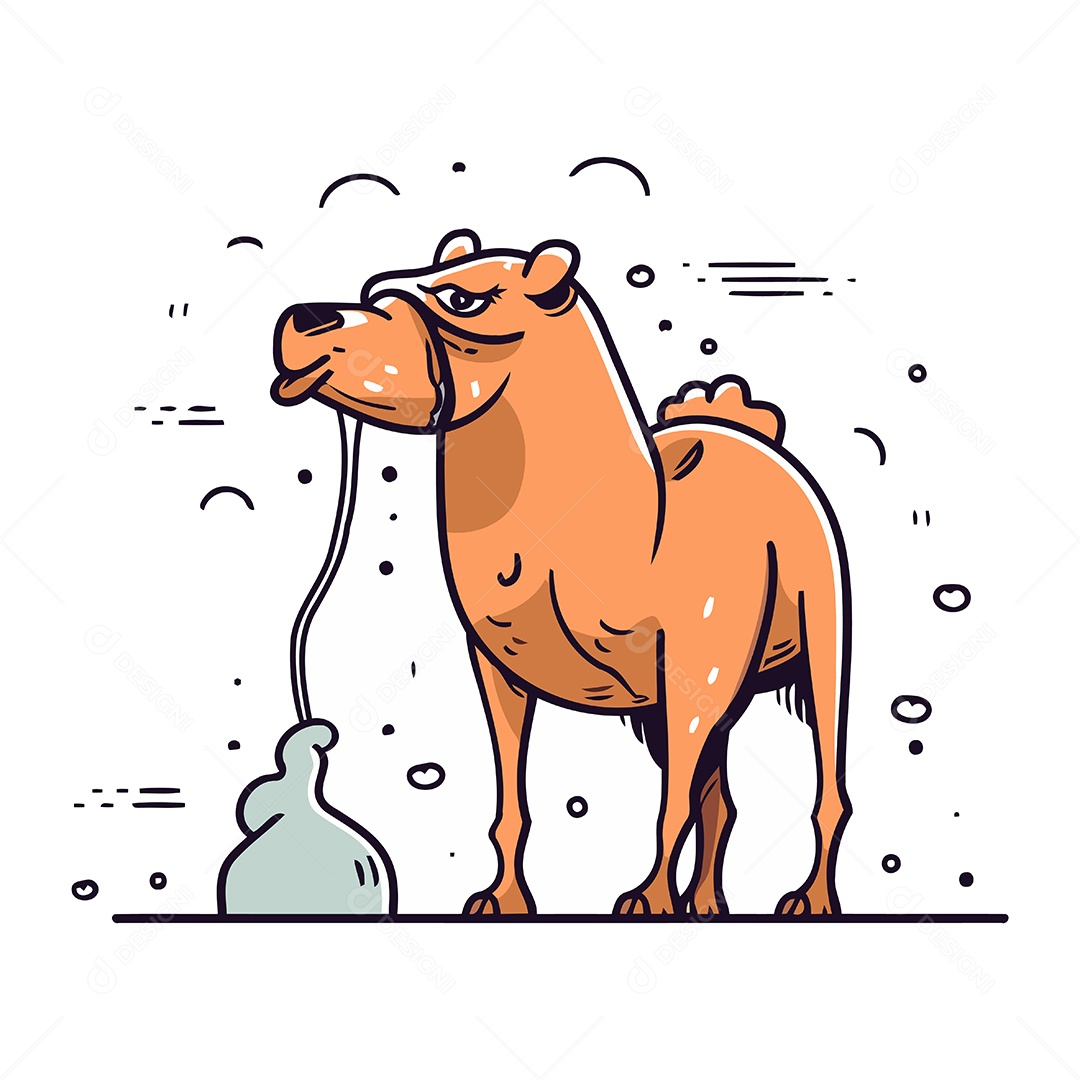 Camelo de Desenho Animado Ilustração Vetor EPS