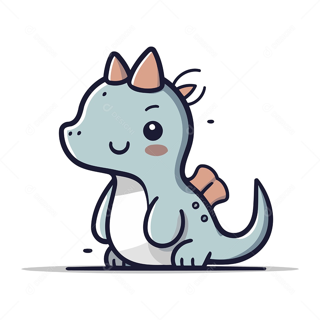 Dinossauro Fofo de Desenho Animado Ilustração Vetor EPS