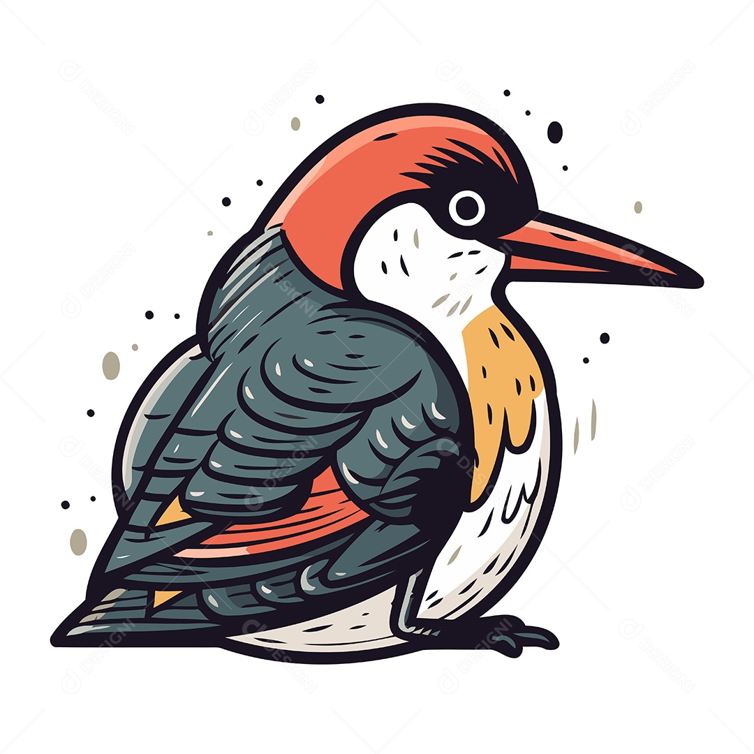 Pica Pau de Desenho Animado Ilustração Vetor EPS