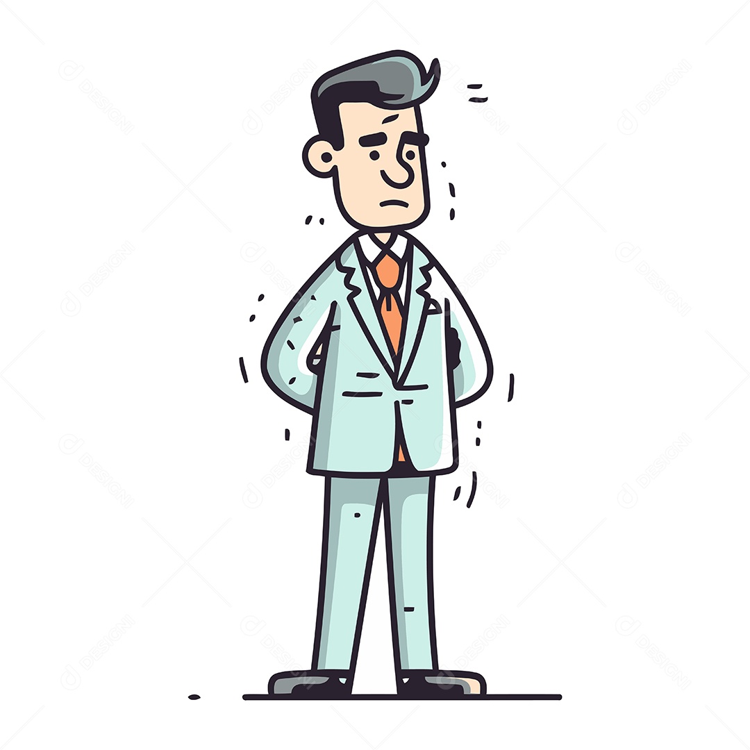 Empresário de Desenho Animado Ilustração Vetor EPS