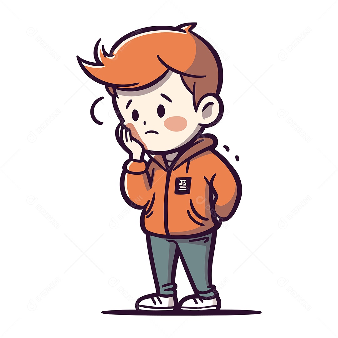 Menino Ruivo de Desenho Animado Ilustração Vetor EPS