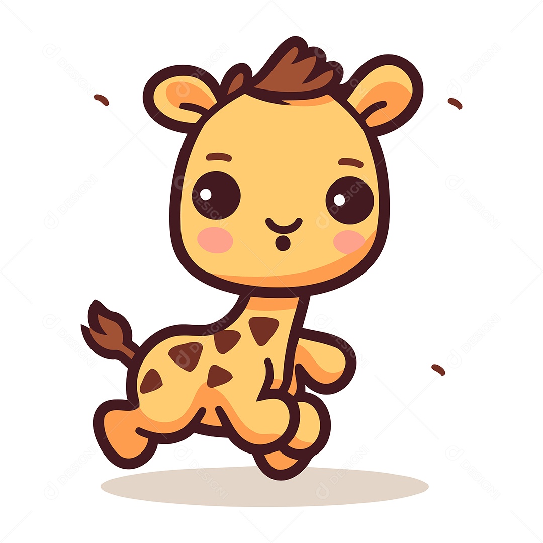 Girafa Fofa de Desenho Animado Ilustração Vetor EPS