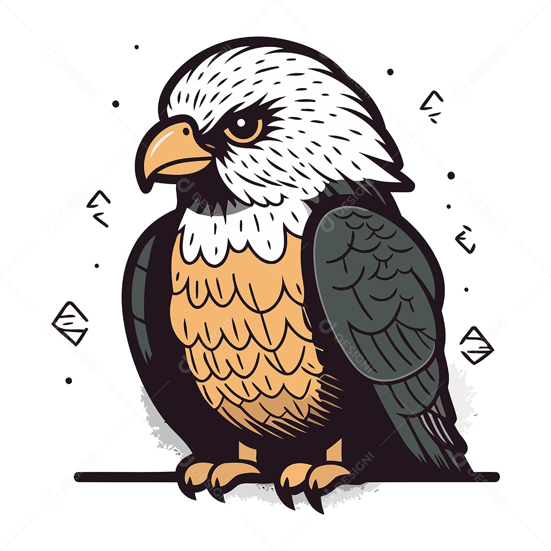 Águia de Desenho Animado Ilustração Vetor EPS