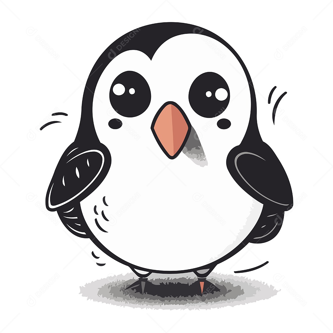 Pinguim de Desenho Animado Ilustração Vetor EPS