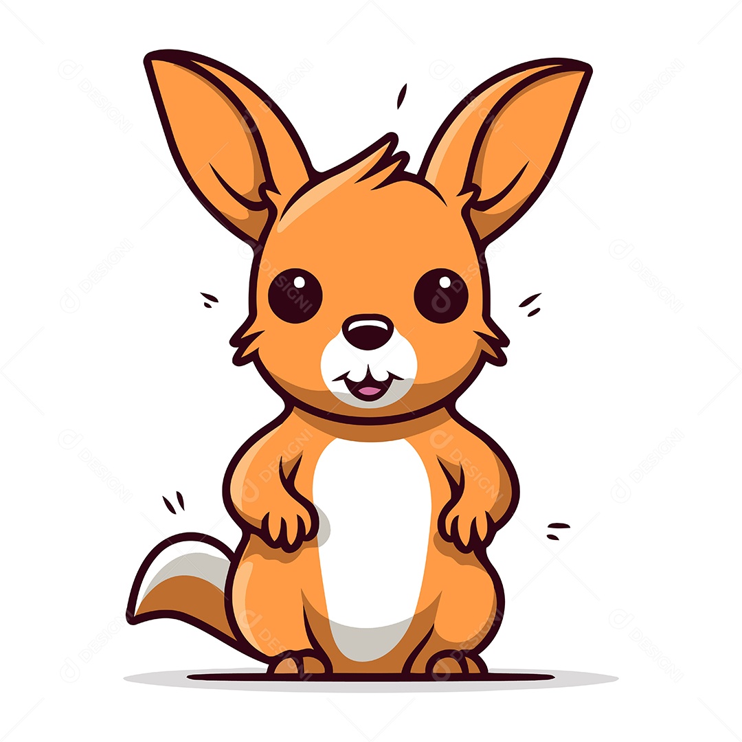 Esquilo de Desenho Animado Ilustração Vetor EPS