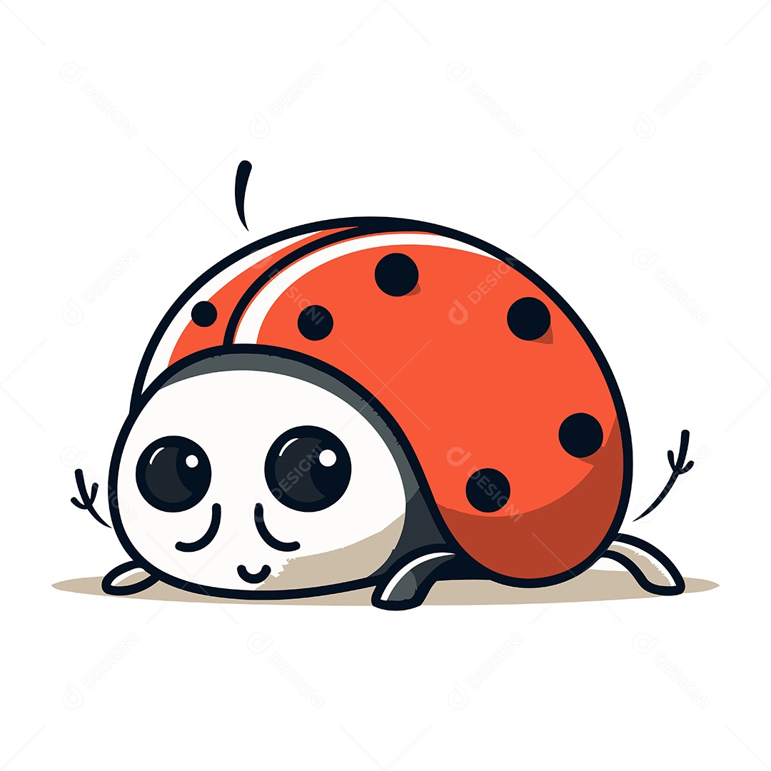 Joaninha de Desenho Animado Ilustração Vetor EPS