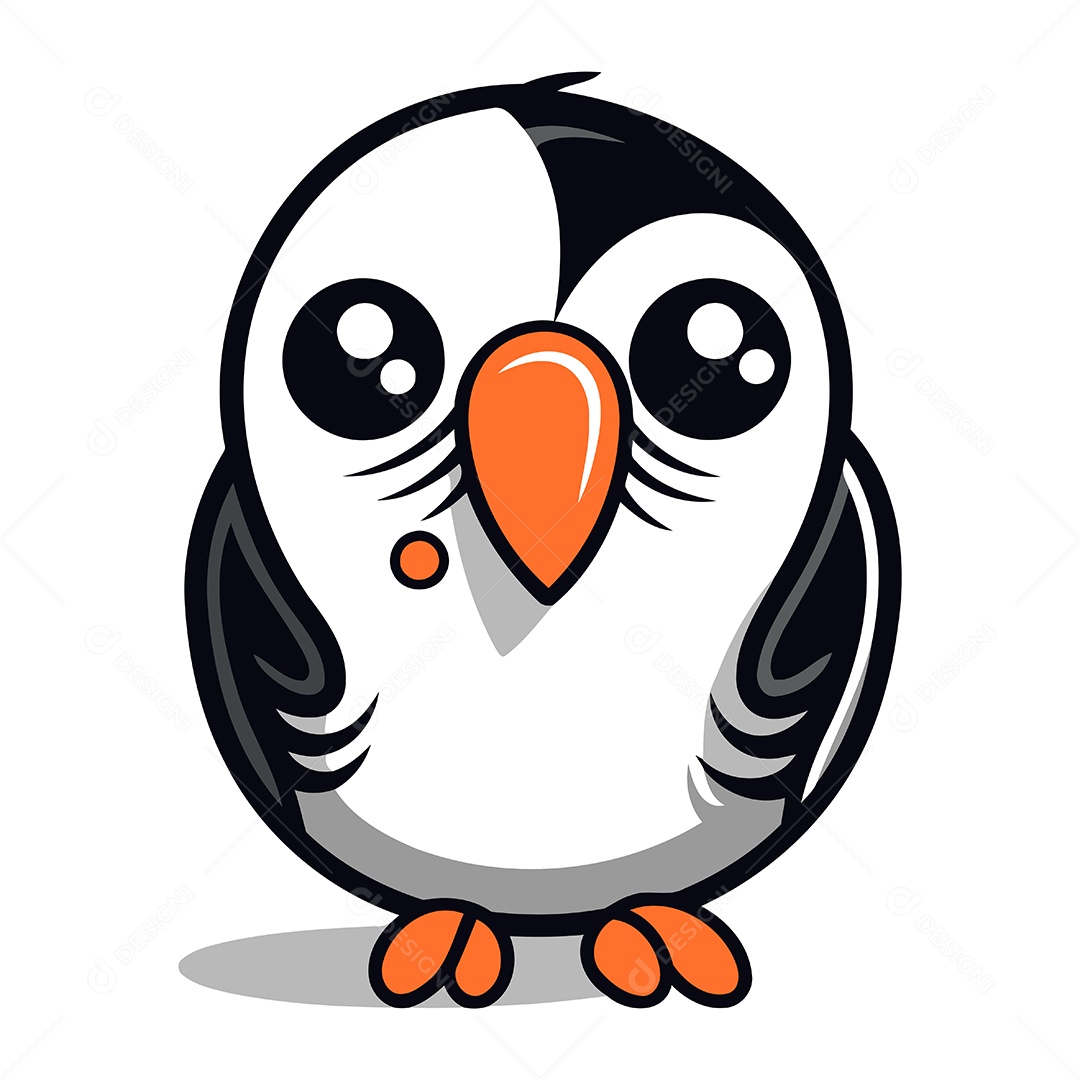 Pinguim de Desenho Animado Ilustração Vetor EPS