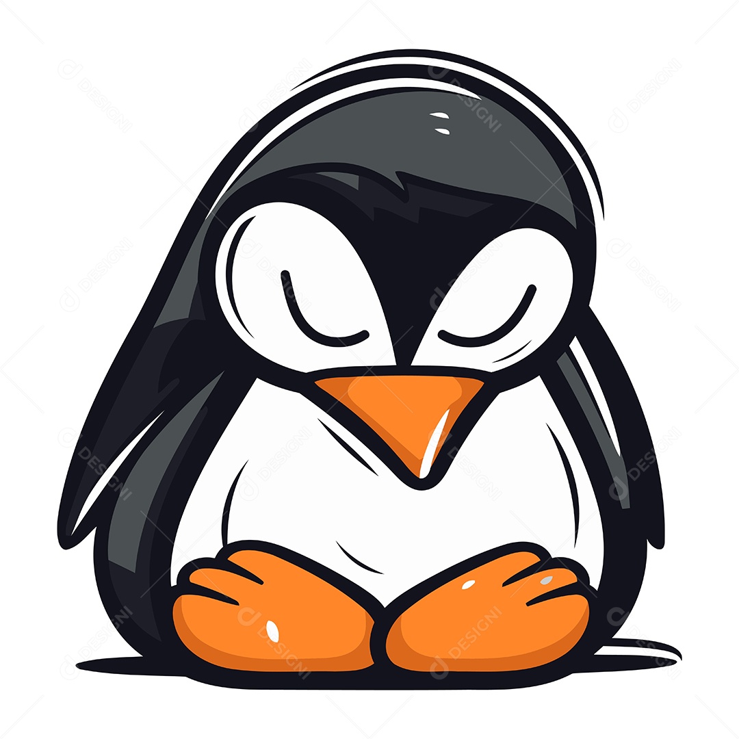 Pinguim de Desenho Animado Ilustração Vetor EPS