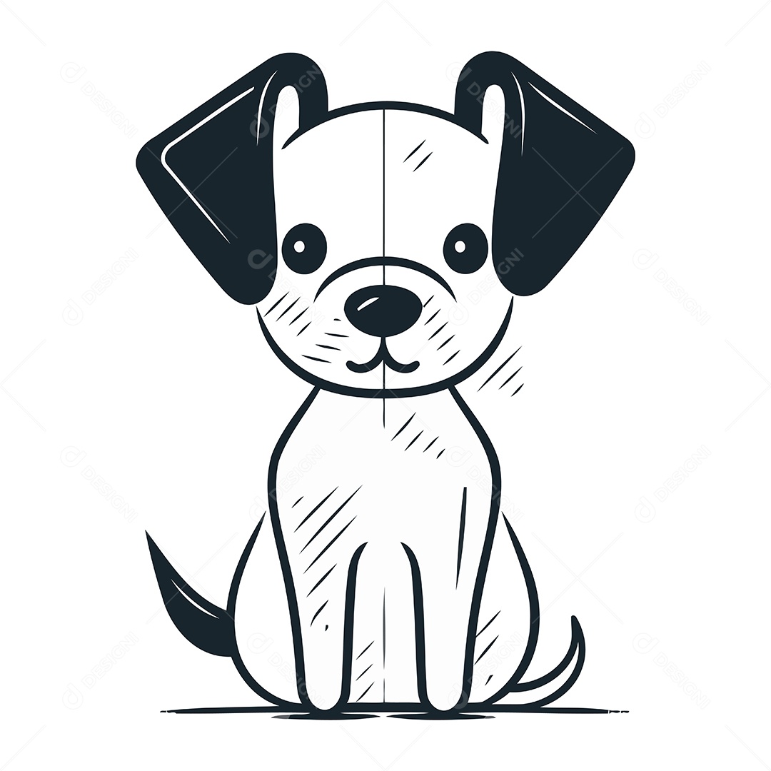 Cachorro Fofo de Desenho Animado Ilustração Vetor EPS