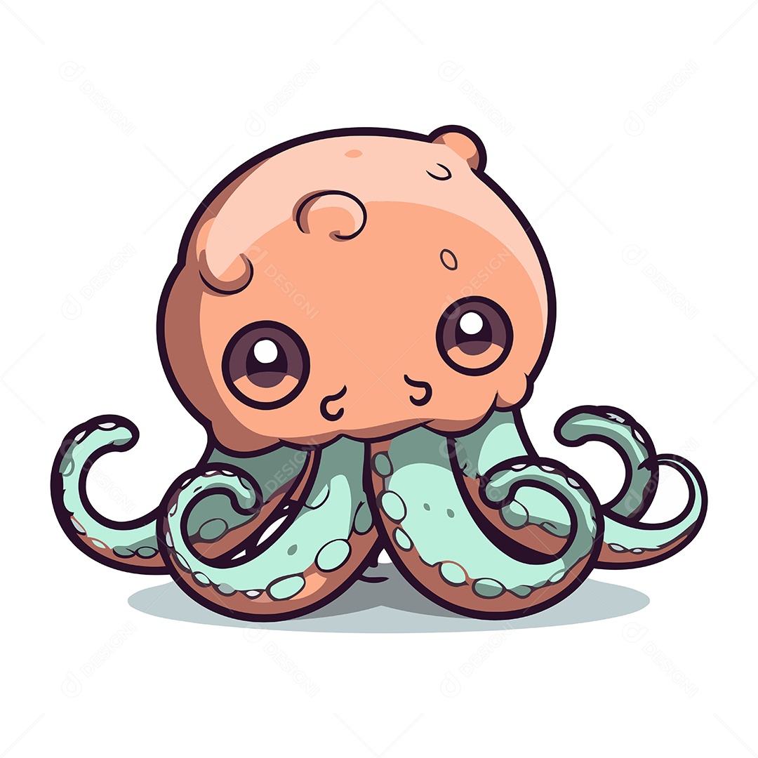 Polvo de Desenho Animado Ilustração Vetor EPS