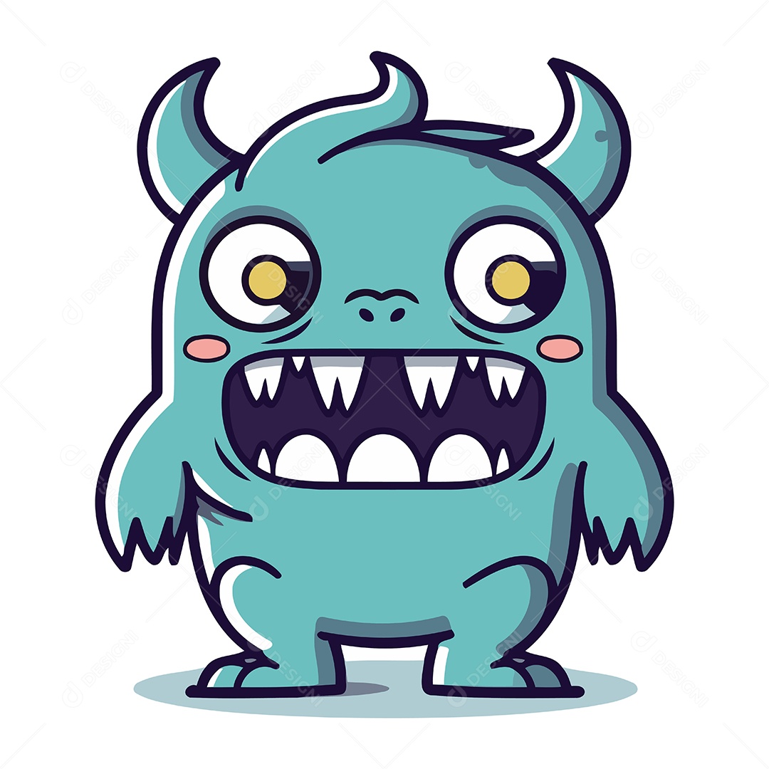 Monstro de Desenho Animado Ilustração Vetor EPS