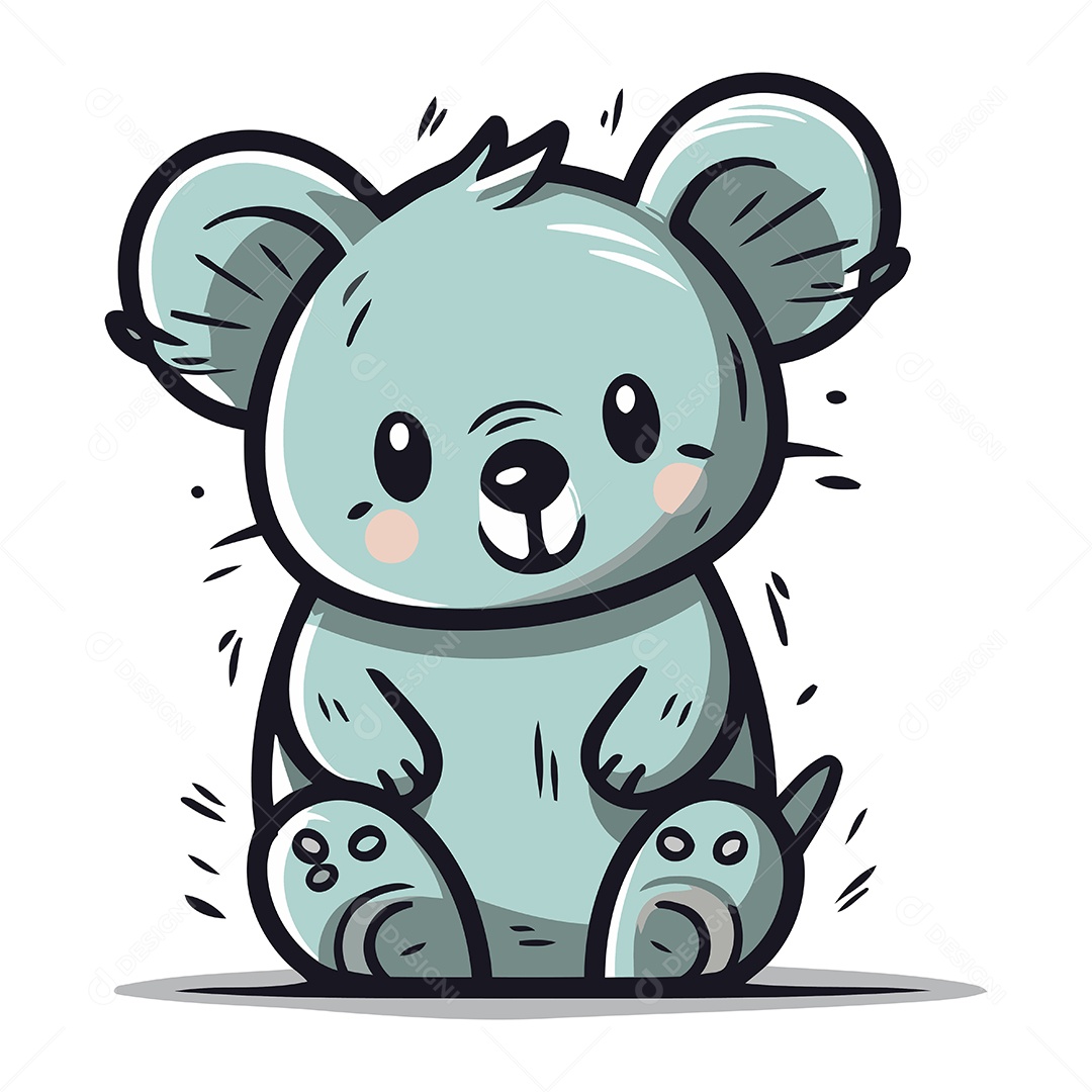 Coala Fofo de Desenho Animado Ilustração Vetor EPS