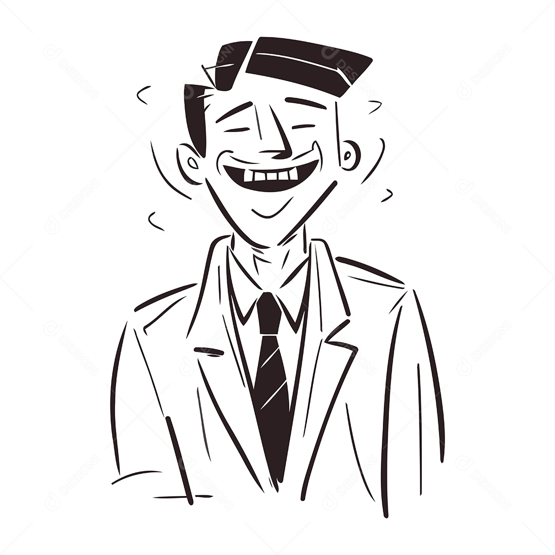 Homem Sorridente Desenho Animado Ilustração Vetor EPS