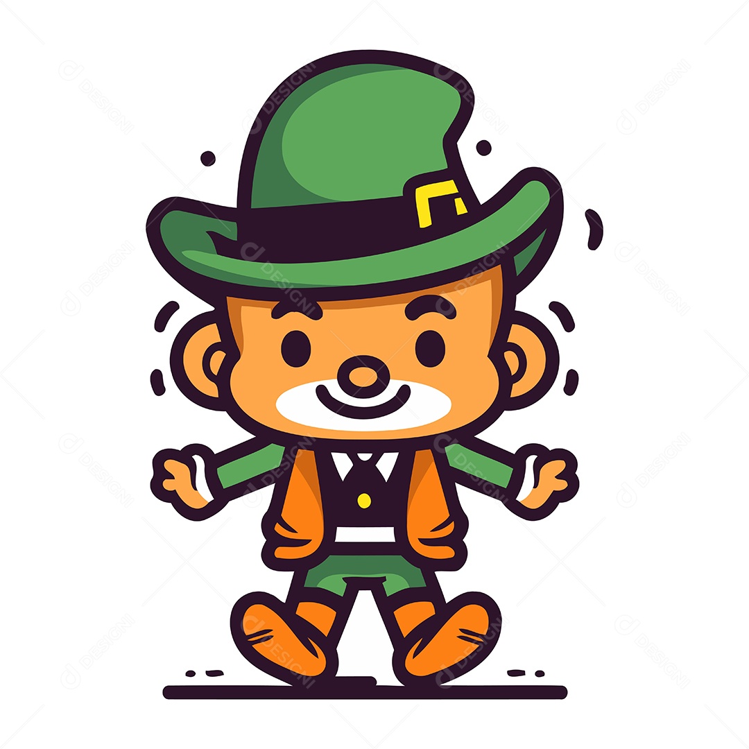 Duende de Desenho Animado Ilustração Vetor EPS