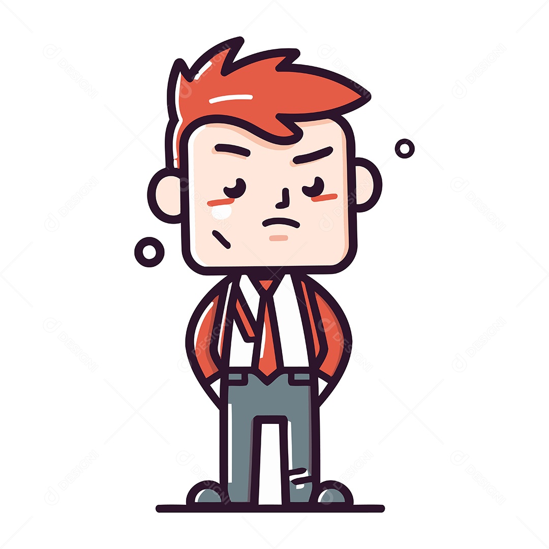 Empresário de Desenho Animado Ilustração Vetor EPS