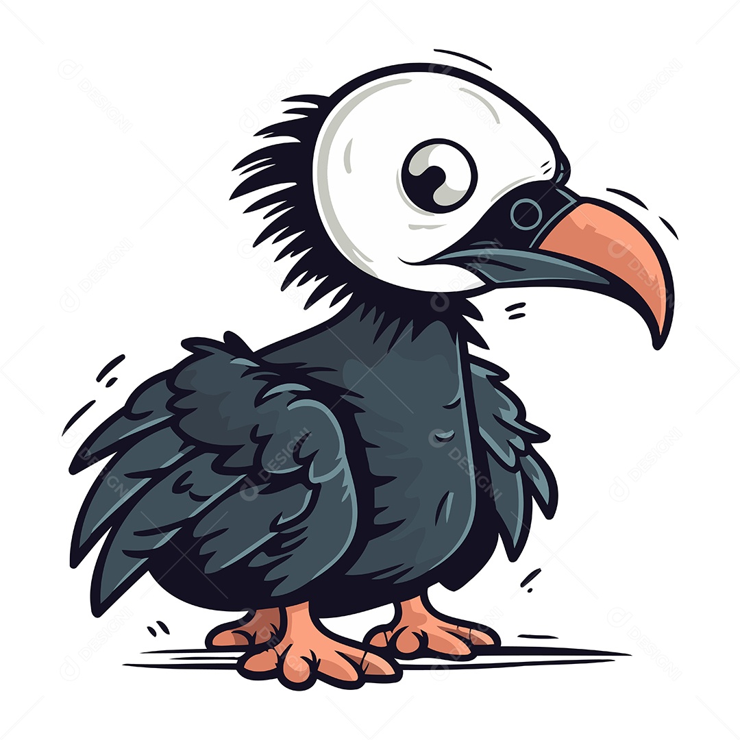 Abutre de Desenho Animado Ilustração Vetor EPS