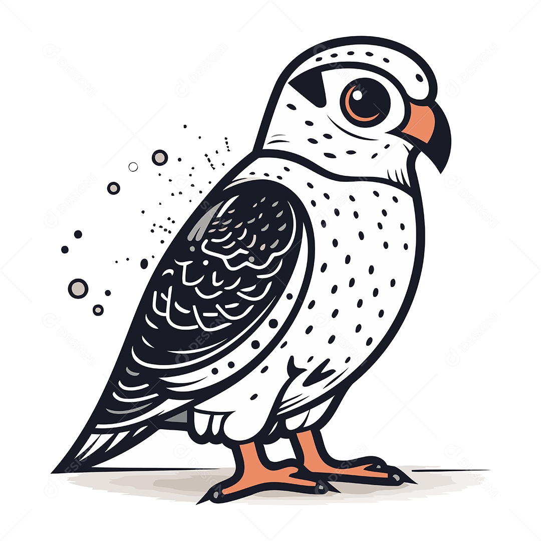 Peregrino de Desenho Animado Ilustração Vetor EPS