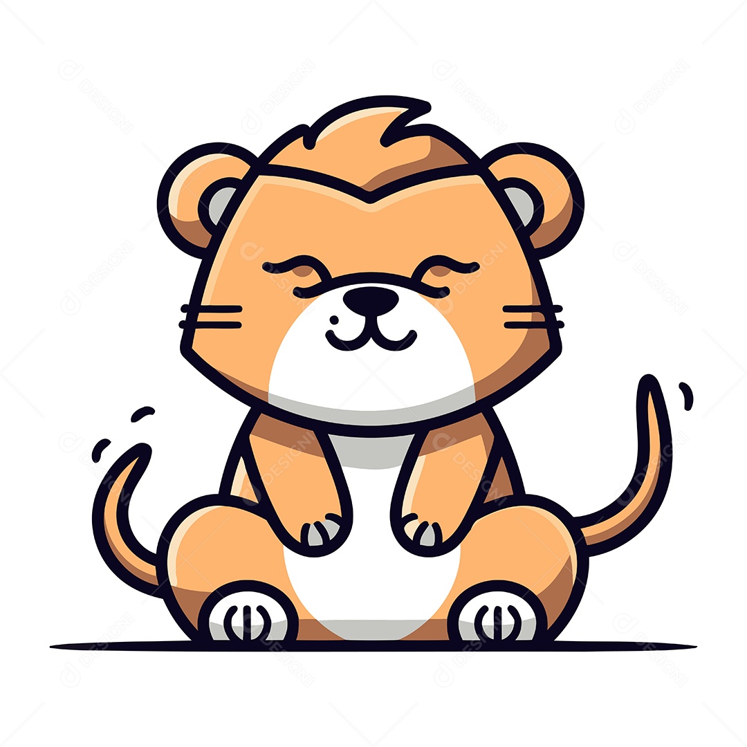 Leão de Desenho Animado Ilustração Vetor EPS