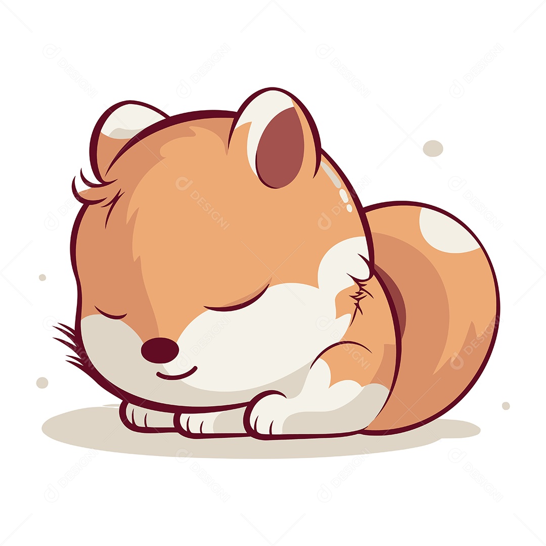 Raposa Fofa Vermelha Ilustração Vetor EPS