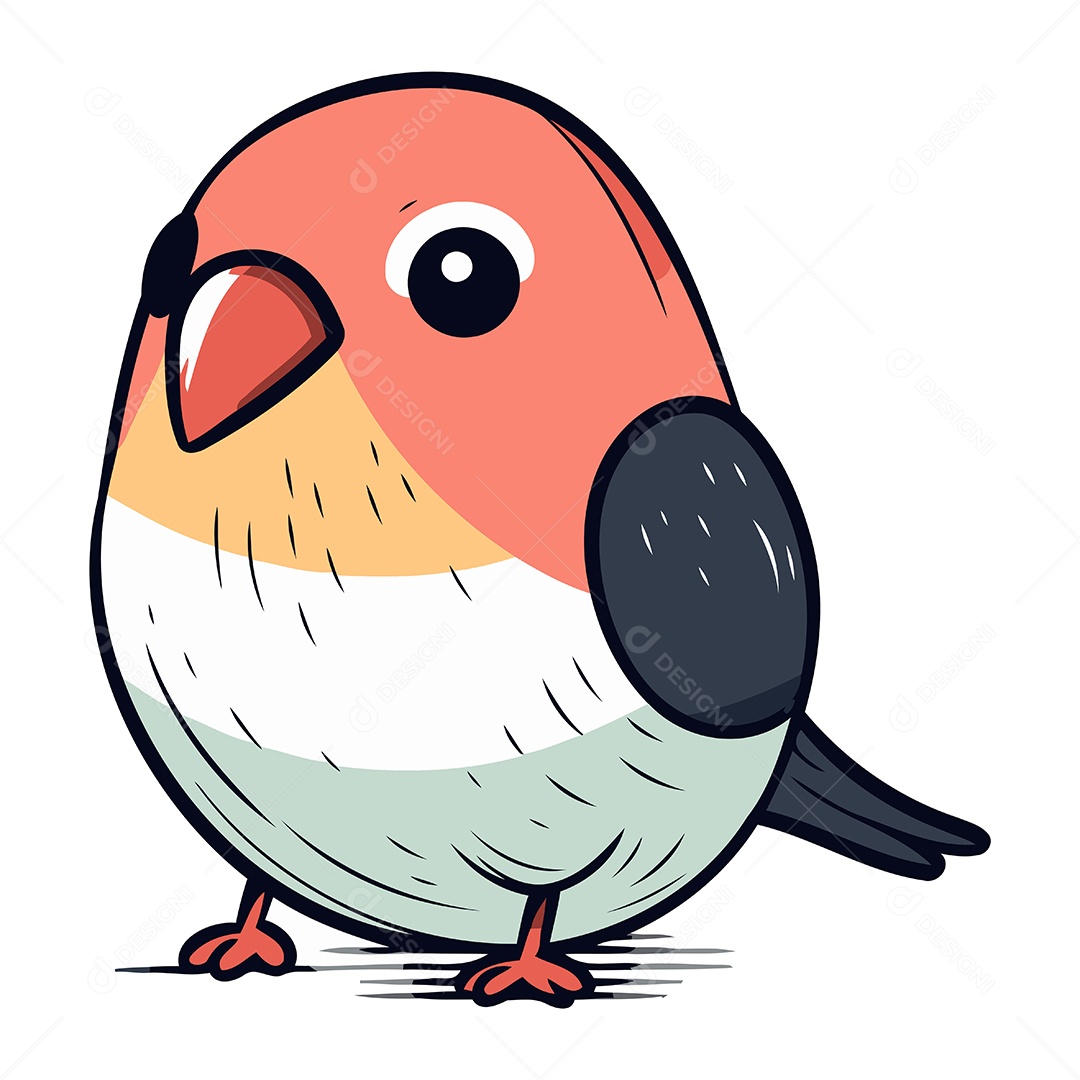 Pássaro Dom Fafe de Desenho Animado Ilustração Vetor EPS